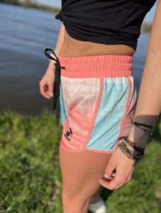 Boardshorts BejkRoll dámske - oranžová / modrá