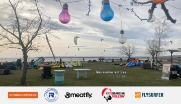 Únorový kiteboarding na Breitenbrunn