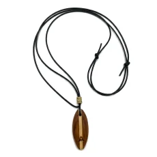 wooden surfboard necklace pendant