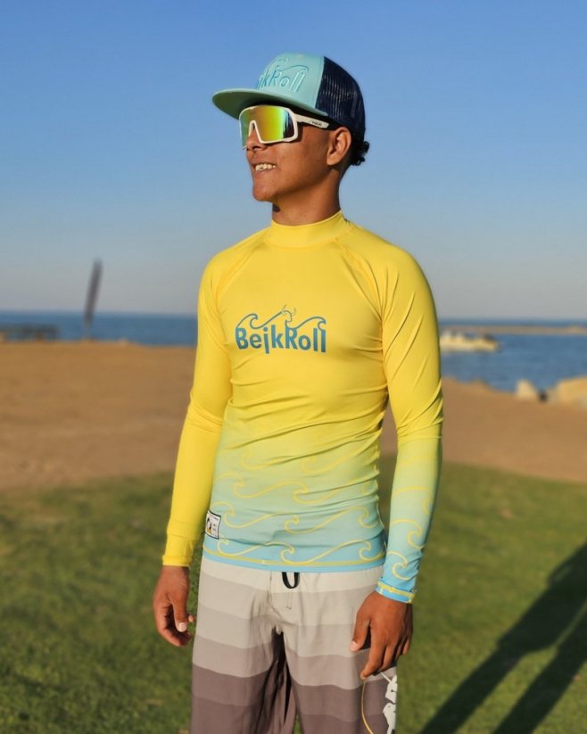 Lycra BEJKROLL Raglan style long sleeve - yellow / blue