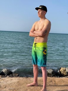Boardshorts BejkRoll - zeleno/žlté