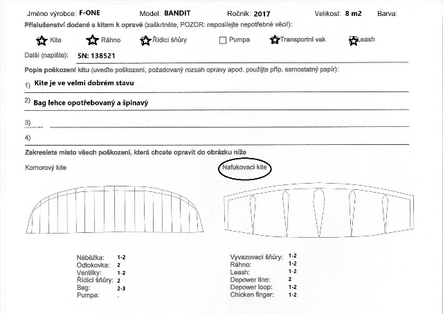 Kite F-ONE Bandit 2017 8m complete