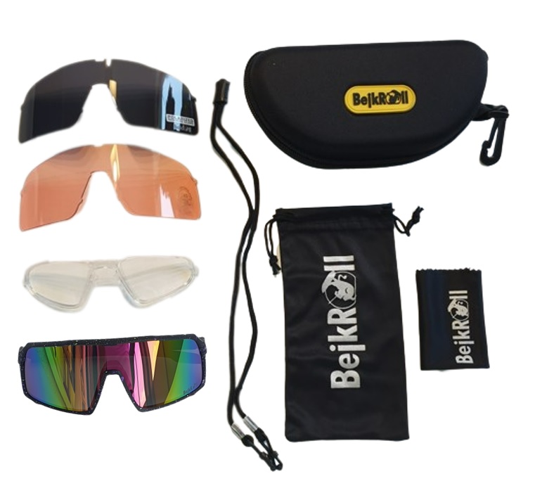 Sunglasses BejkRoll Champion Revo - black/colored dots