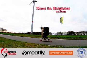 Kite longboard tůra po Belgii