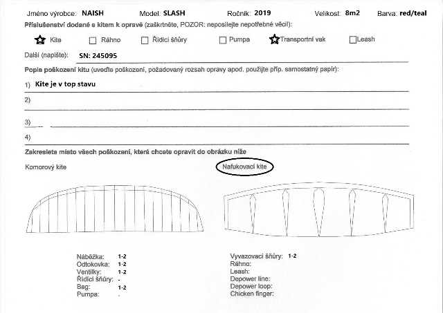 Kite NAISH 2019 Slash 8m