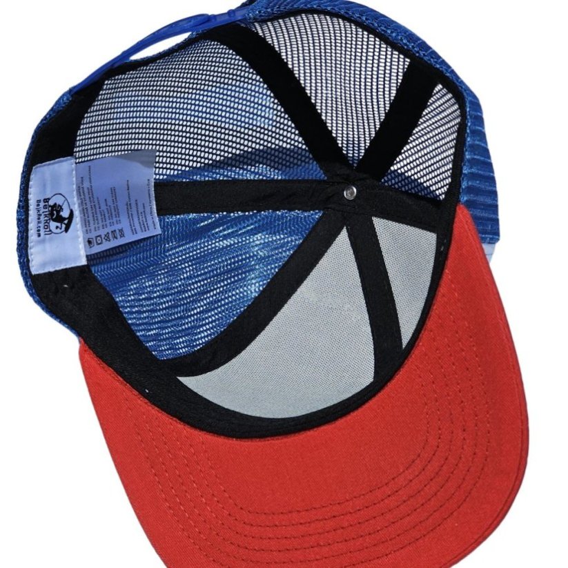 Kšiltovka BejkRoll Snap Trucker wave logo - White/Blue/Red
