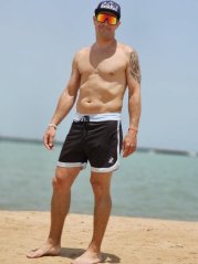 BoardShorts BejkRoll Outline 3/4 - modrá/černá